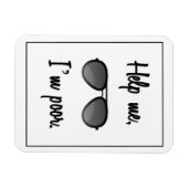 おもしろい救済私は貧弱なサングラス マグネット (横)