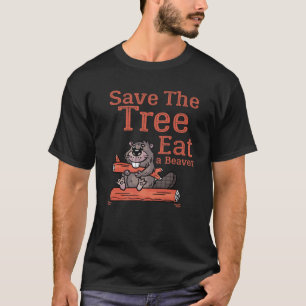 おもしろい救食べ木の虫の地球の飛行機 Tシャツ
