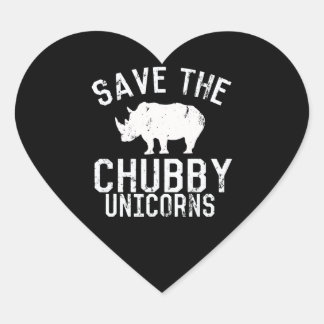 おもしろい救Chubby Unicorns Fat Rhino ハートシール