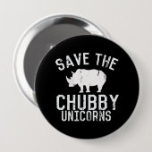 おもしろい救Chubby Unicorns Fat Rhino 缶バッジ (正面&裏面)