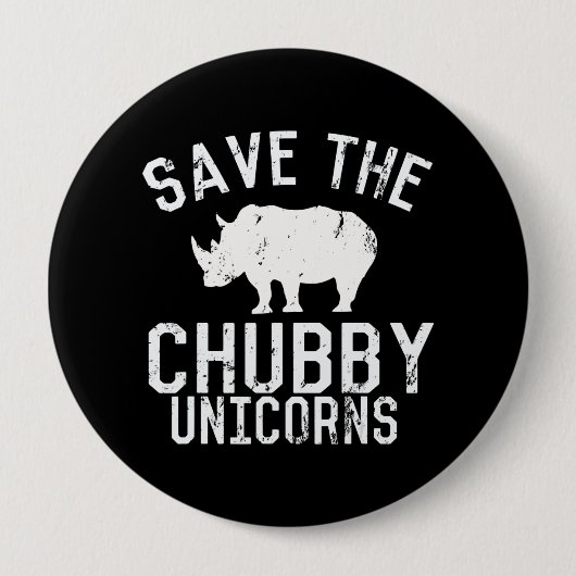 おもしろい救Chubby Unicorns Fat Rhino 缶バッジ (正面)