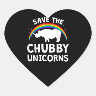 おもしろい救Chubby Unicorns Rhino Lover Gift ハートシール