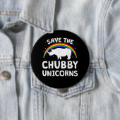 おもしろい救Chubby Unicorns Rhino Lover Gift 缶バッジ (インサイチュ)