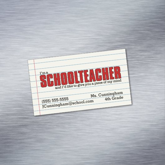 おもしろい教員磁気連絡 マグネット名刺 (インサイチュ)