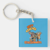 おもしろい教室最高のでの恐竜の先生 キーホルダー (正面)