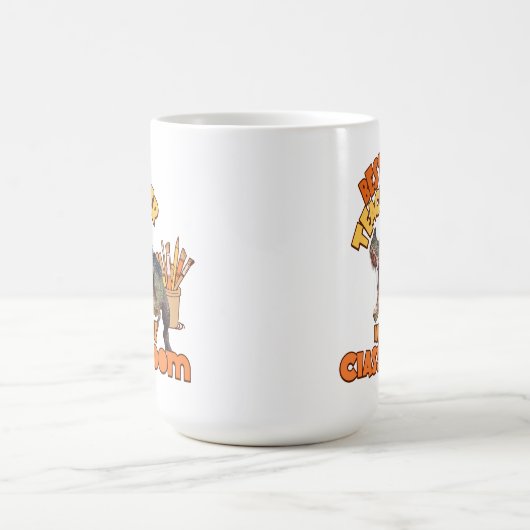 おもしろい教室最高のでの恐竜の先生 コーヒーマグカップ (中央)