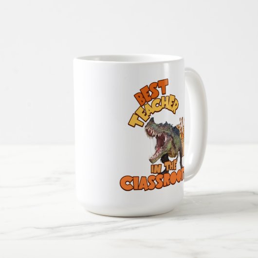 おもしろい教室最高のでの恐竜の先生 コーヒーマグカップ (正面右)