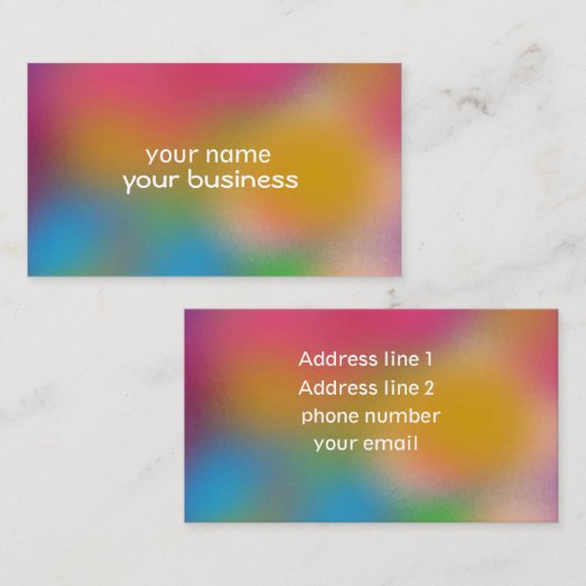 おもしろい数々のな色の背景 名刺 (正面/裏面)