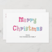 おもしろい数々のカラーのメリークリスマスホリデーカード シーズンカード (正面/裏面)