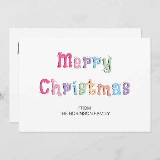 おもしろい数々のカラーのメリークリスマスホリデーカード シーズンカード (正面/裏面)