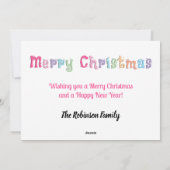 おもしろい数々のカラーのメリークリスマスホリデーカード シーズンカード (裏面)