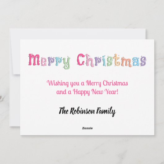 おもしろい数々のカラーのメリークリスマスホリデーカード シーズンカード (裏面)