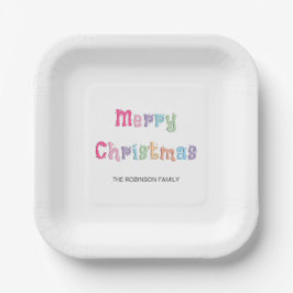 おもしろい数々のカラーのメリークリスマス紙プレート ペーパープレート