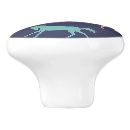 おもしろい数々のカラーの馬の模様 セラミックノブ (側面)