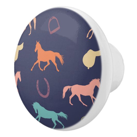 おもしろい数々のカラーの馬の模様 セラミックノブ (右)