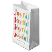 おもしろい数々のカラー「Joyful」ホリパーソナライズされたデイ スモールペーパーバッグ (正面アングル)