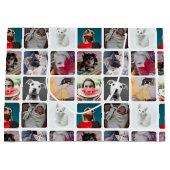 おもしろい数々のフォトインスタグラムパターン ラージペーパーバッグ (正面)