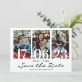 おもしろい数々の写真モダン日付の保存招待状 招待状 (スタンド正面)