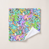 おもしろい数々の抽象芸術色 バスタオルセット (ウォッシュタオル)