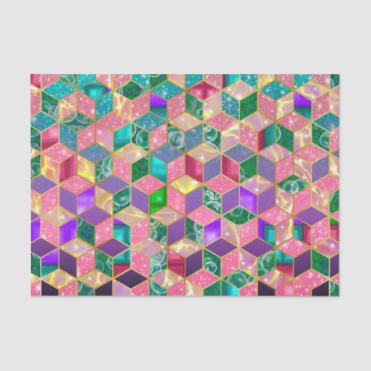 おもしろい数々の混合ダイヤモンド形六角形 薄葉紙 (正面)