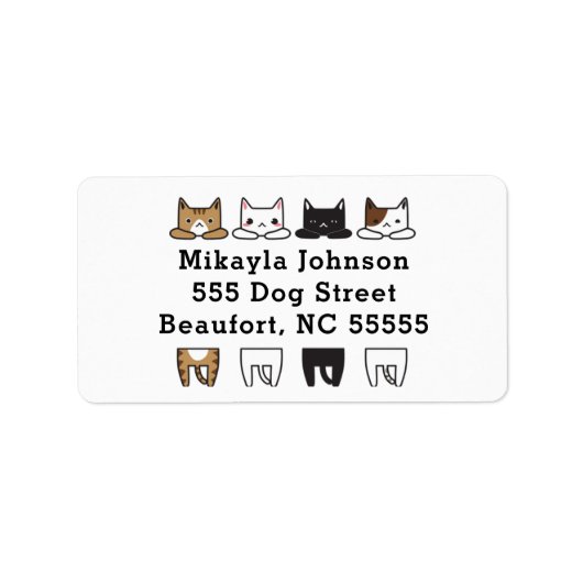 おもしろい数々の猫枠 ラベル (正面)