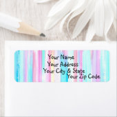 おもしろい数々の色のストライプの差出人住所ラベル ラベル (インサイチュ)