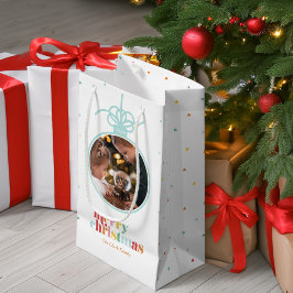 おもしろい数々の色の文字はっきりしたオーナメント写真 スモールペーパーバッグ