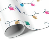 おもしろい数々の色の渦巻くグリッターのクリスマスライト ラッピングペーパー (ロールコーナー)