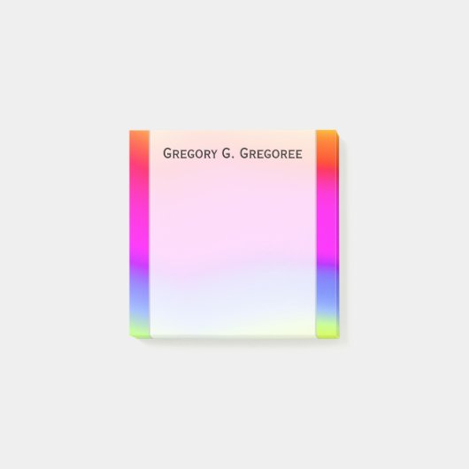 おもしろい数々の色の虹色の模様;名前をカスタムする ポストイット (正面)