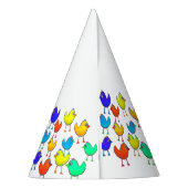 おもしろい数々の色の鳥 パーティーハット (裏面)