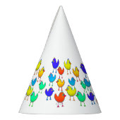 おもしろい数々の色の鳥 パーティーハット (左)