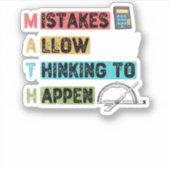 おもしろい数学。過ちは考え起こりうる シール (正面)