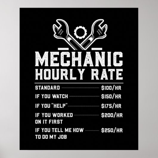 おもしろい整備士ワードアート作品 ポスター (正面)