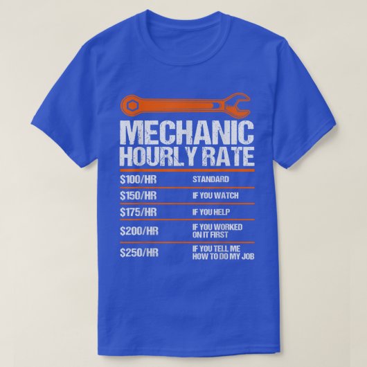 おもしろい整備士時給の将来整備士 Tシャツ (デザイン正面)