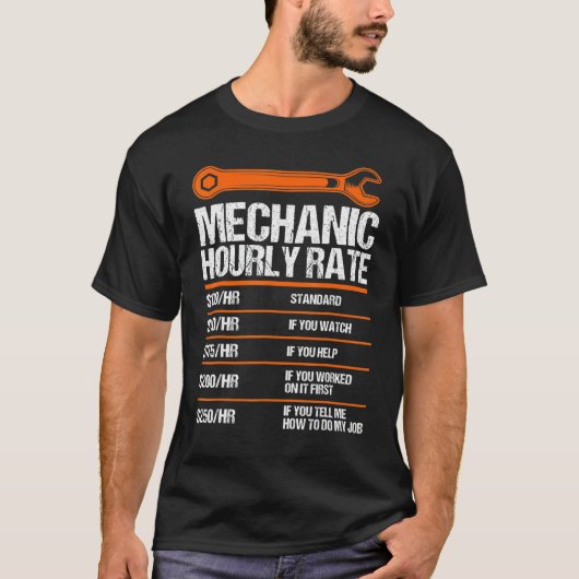 おもしろい整備士時給フューチャー整備士1 Tシャツ (正面)