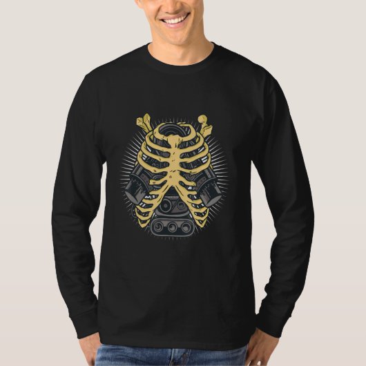 おもしろい整備士車のエンジニアスケルトン整備士脂肪 Tシャツ (正面)