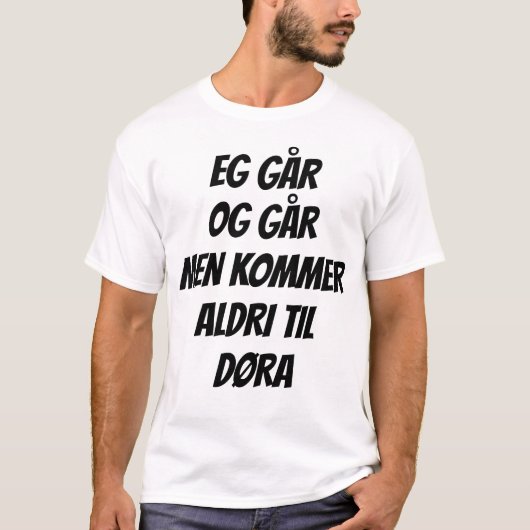 おもしろい文字はノルウェー語。Gゴーゴーゴーゴーゴーグ Tシャツ (正面)