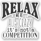 おもしろい文字は全て競争熱狂するではない シール (正面)