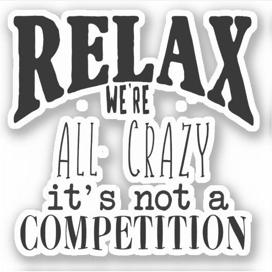 おもしろい文字は全て競争熱狂するではない シール (正面)