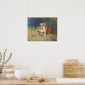 おもしろい文字アート+ヴィンテージタイガー水の色絵を描の ポスター (キッチン)