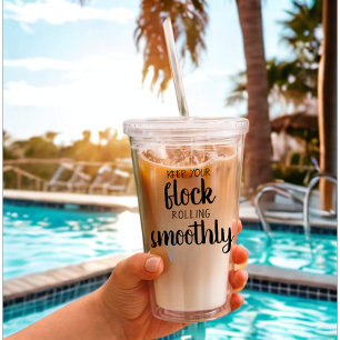 おもしろい文字カスタムチキンファームオーナー引用文ブラック アクリルタンブラー