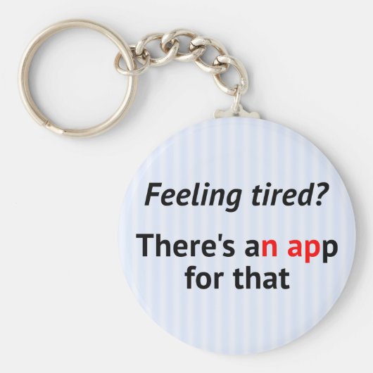 おもしろい文字ストライプギーク キーホルダー (正面)