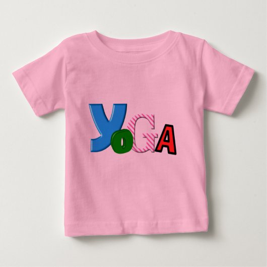 おもしろい文字デザイン – 幼児のためのヨガの服 ベビーTシャツ (正面)