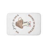おもしろい文字ホームは猫がコップに入っている場所 バスマット (正面)