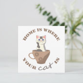 おもしろい文字ホームは猫がコップに入っている場所 招待状 (スタンド正面)