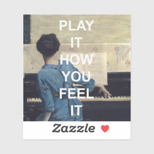 おもしろい文字引用文+ヴィンテージピアノ絵を描プレイヤーズ シール (シート)