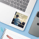 おもしろい文字引用文+ヴィンテージピアノ絵を描プレイヤーズ シール (ノートパソコンとiPhone)