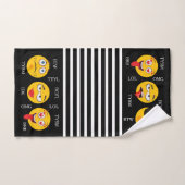 おもしろい文字 バスタオルセット (ハンドタオル)