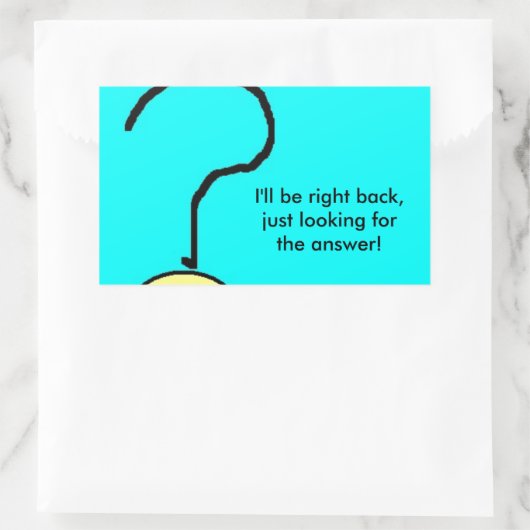 おもしろい文字、疑問符の絵文字 長方形シール (バッグ)