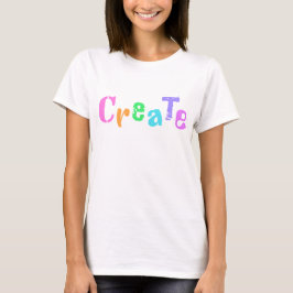 おもしろい文字「Create」女性用Tシャツ Tシャツ